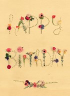 Houten kaart Vrouw Happy Birthday bloemen letters